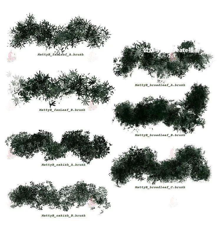 图片[10]-91款自然植被植物草坪树木园林procreate笔刷【001】-procreatechahua