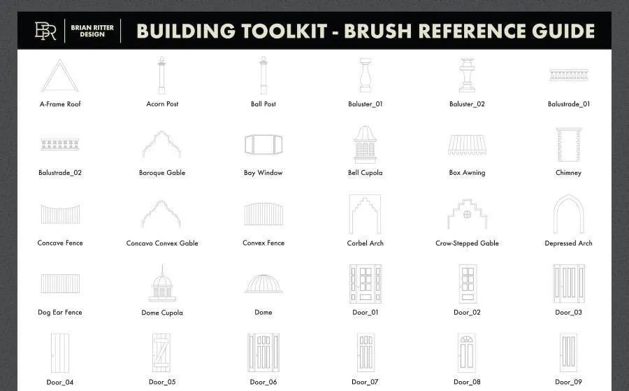 图片[9]-150个建筑设计绘画的线条图案Procreate笔刷【0575】-procreatechahua