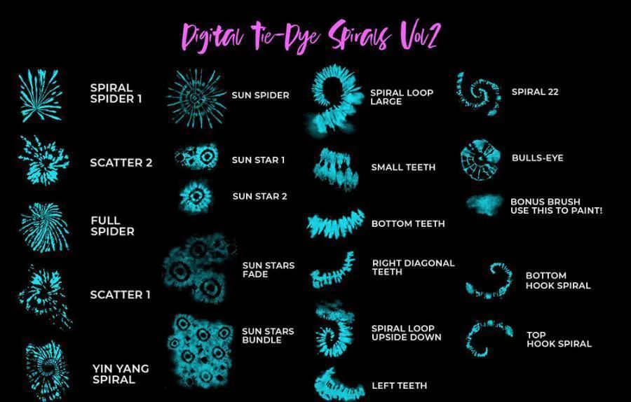 图片[9]-现代数字扎染效果的Procreate图案笔刷【0578】-procreatechahua