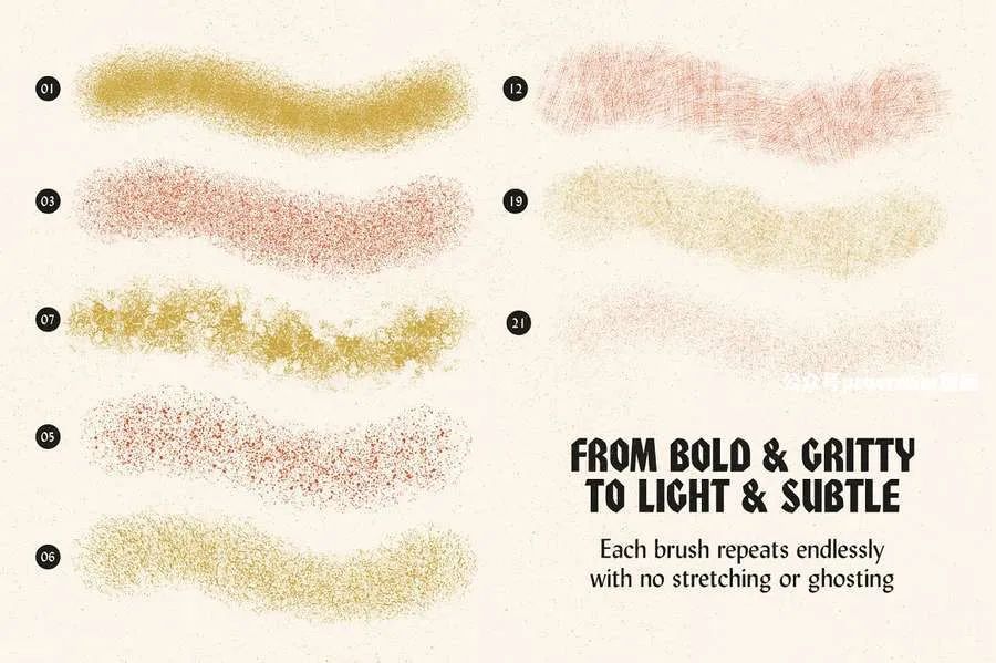 图片[9]-木版画沙砾粉尘阴影细节颗粒感纹理笔刷【0748】-procreatechahua