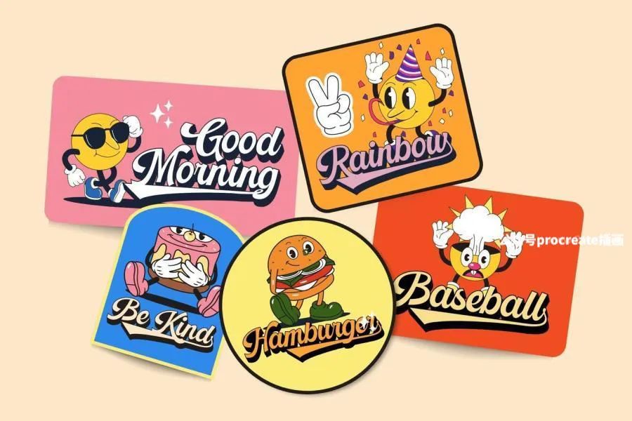 图片[9]-70年代怀旧复古风格的手写立体英文海报字体【0750】-procreatechahua