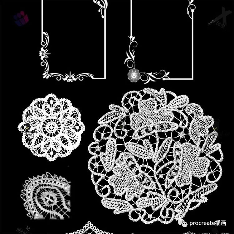图片[8]-140款蕾丝花边图案procreate笔刷【0135】-procreatechahua