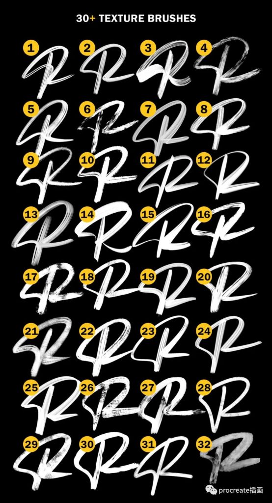 图片[9]-一套30款超级有质感的纹理procreate笔刷【0207】-procreatechahua