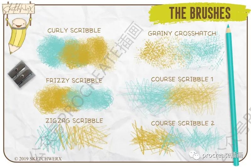 图片[9]-清新彩铅童真插画图片素材200+张+超逼真彩铅质感procreate笔刷+5张纹理纸【0284】-procreatechahua