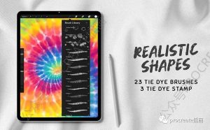 逼真的扎染传统染色工艺procreate笔刷【0430】-procreatechahua