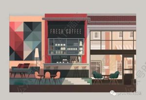 室内场景家具布置的矢量插画元素素材【0483】-procreatechahua