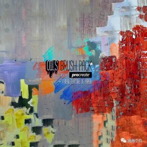38款复古油画厚涂Procreate笔刷+7张油画画布纸效果背景图片【0074】-procreatechahua