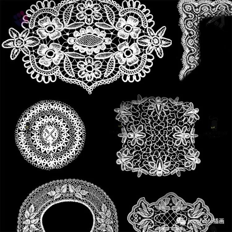 图片[9]-140款蕾丝花边图案procreate笔刷【0135】-procreatechahua