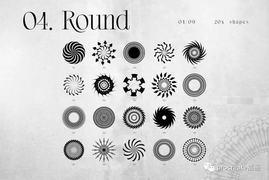 图片[10]-欧普艺术风格的抽象几何形状和渐变色颗粒纹理图片素材包【0545】-procreatechahua