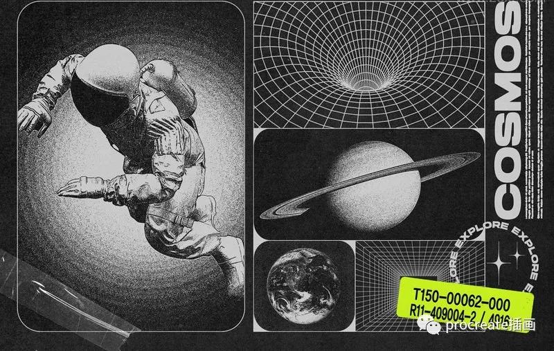 图片[10]-潮流酸性风格的抽象几何线框矢量形状素材包【0547】-procreatechahua