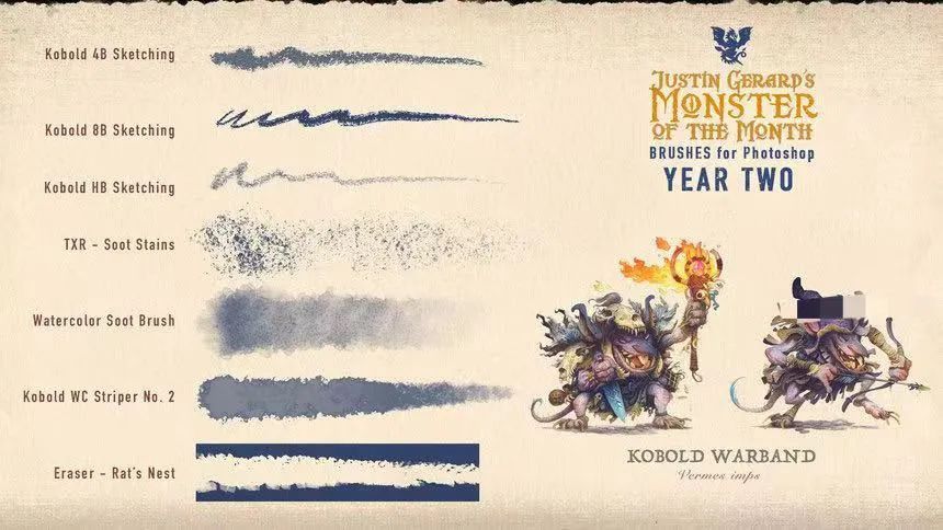 图片[10]-Justin Gerard出品的CG怪兽怪物插画ps笔刷【0558】-procreatechahua