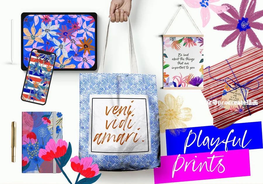 图片[10]-绚丽墙体艺术风格的花卉图案手绘质感的procreate笔刷【0759】-procreatechahua