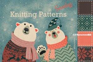 16款复古的冬季毛衣针织线纹理Procreate笔刷【0831】-procreatechahua