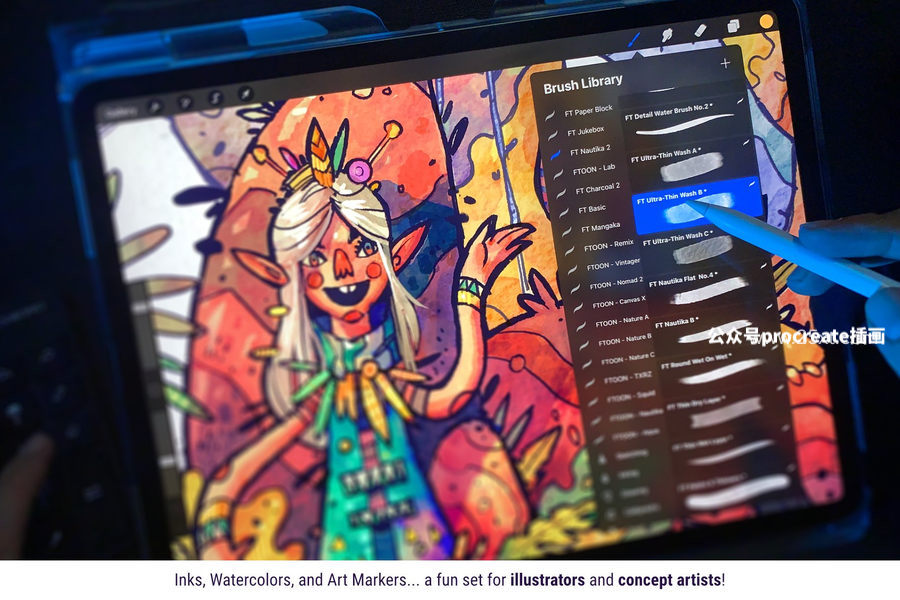 图片[3]-35款艺术插画设计的Procreate笔刷集合包套装【0835】-procreatechahua