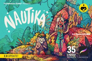 35款艺术插画设计的Procreate笔刷集合包套装【0835】-procreatechahua