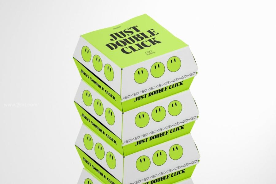 图片[2]-汉堡外卖纸盒包装设计展示psd样机素材【0830】-procreatechahua