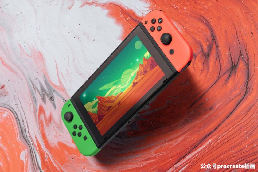 图片[5]-任天堂Switch游戏主机的界面设计展示psd样机素材【0828】-procreatechahua