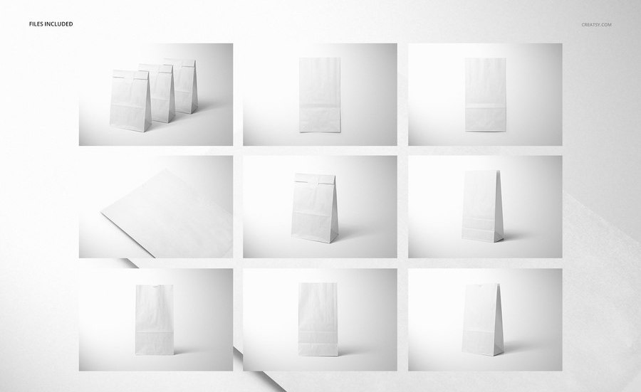 图片[1]-高级的带圆形密封贴纸的食物外卖打包纸袋PSD样机【0845】-procreatechahua