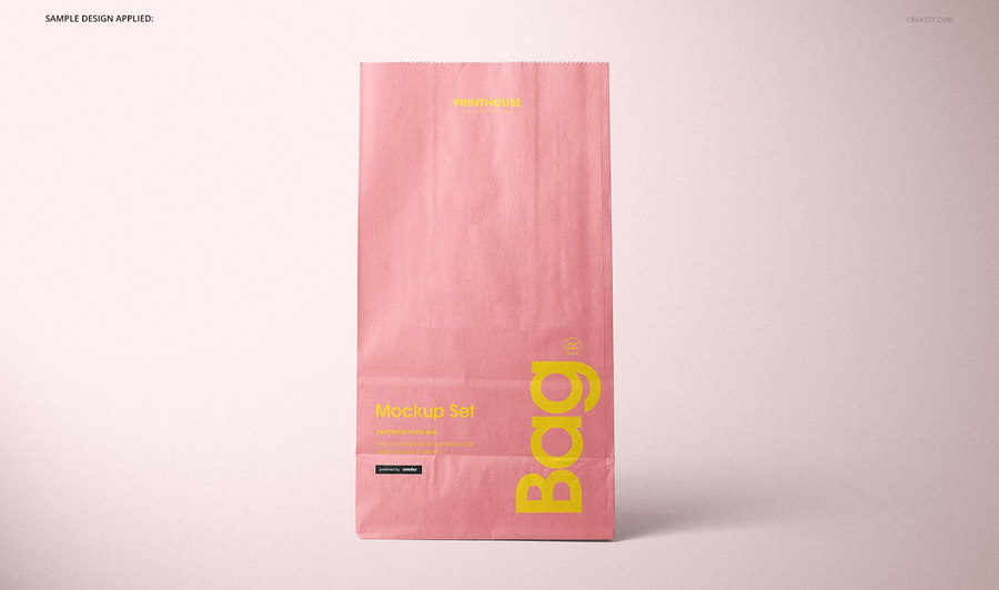 图片[5]-高级的带圆形密封贴纸的食物外卖打包纸袋PSD样机【0845】-procreatechahua