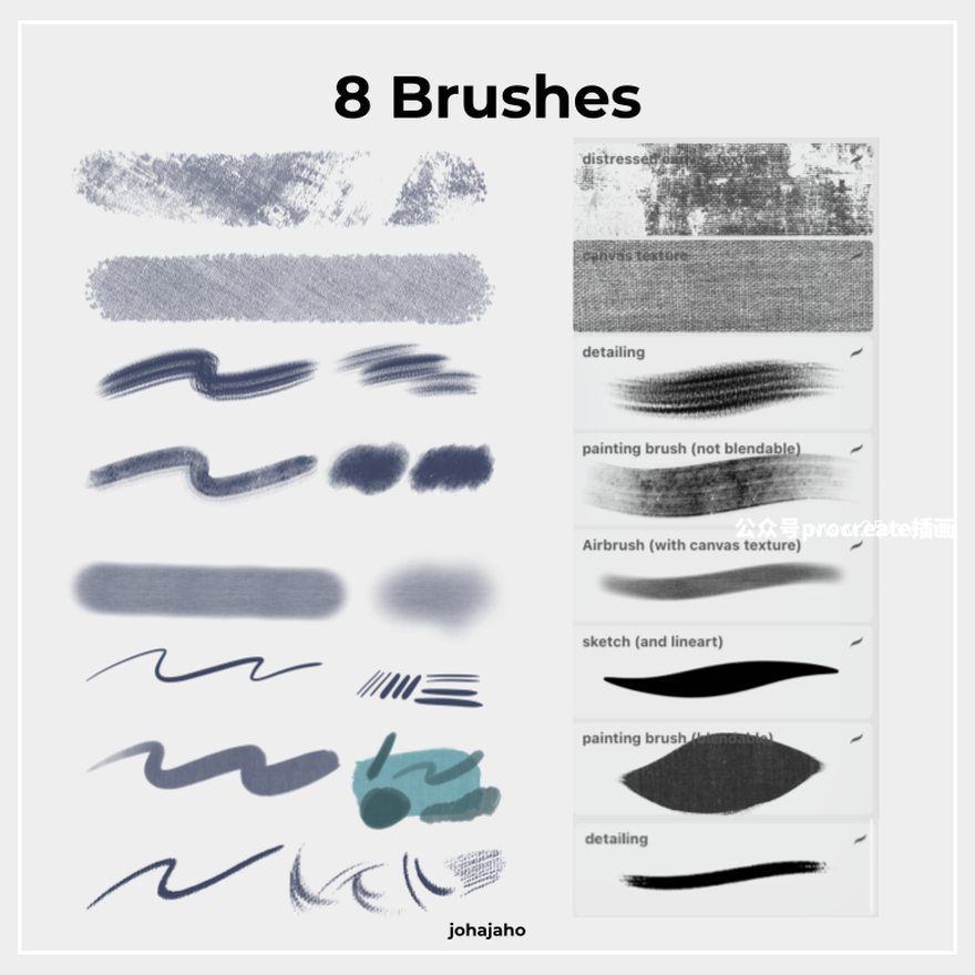 图片[3]-柔和纹理笔触的Procreate人像插画笔刷【0857】-procreatechahua