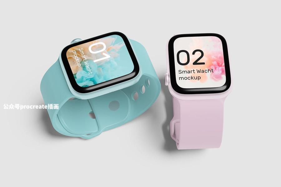 图片[4]-多角度多组合的智能手表ui设计展示psd样机素材【0849】-procreatechahua