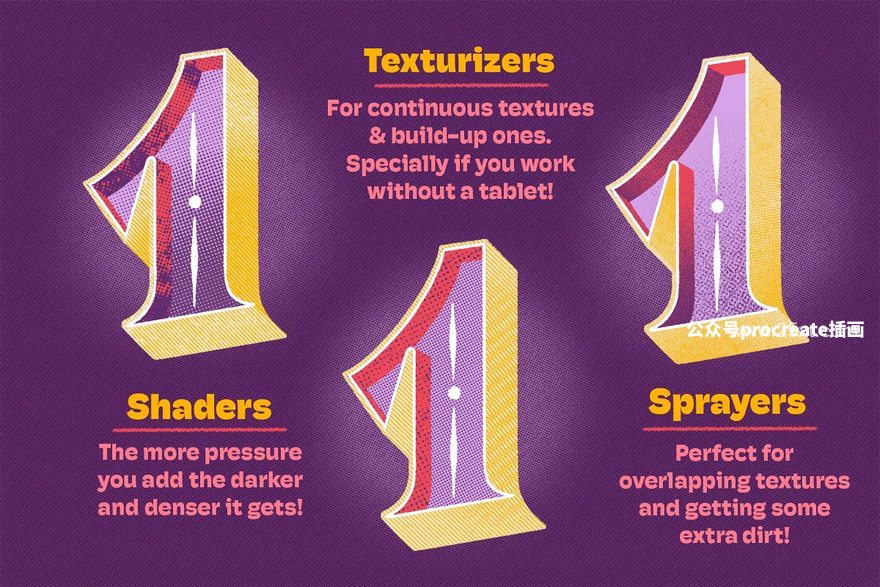 图片[2]-半色调无缝图案纹理的ps笔刷【0869】-procreatechahua