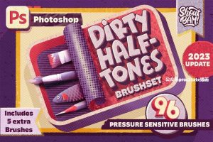 半色调无缝图案纹理的ps笔刷【0869】-procreatechahua