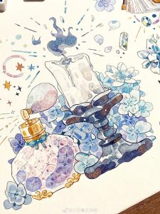 水彩插画系统课【0862】-procreatechahua