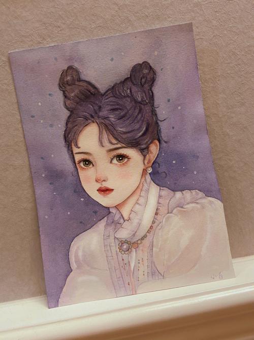 图片[3]-爱画画的婷婷少女水彩插画课上色班【0875】-procreatechahua