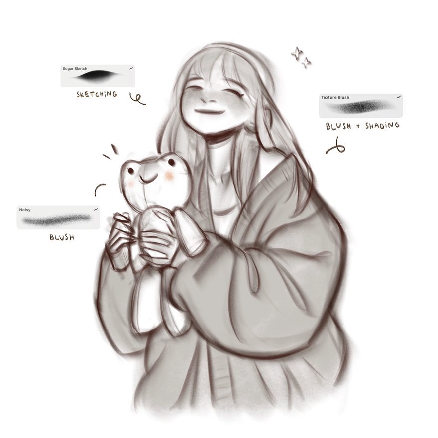 图片[1]-18款纹理柔软的传统Procreate插画笔刷【0883】-procreatechahua