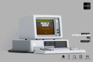老式台式电脑IBM 5150样机psd素材【0885】-procreatechahua