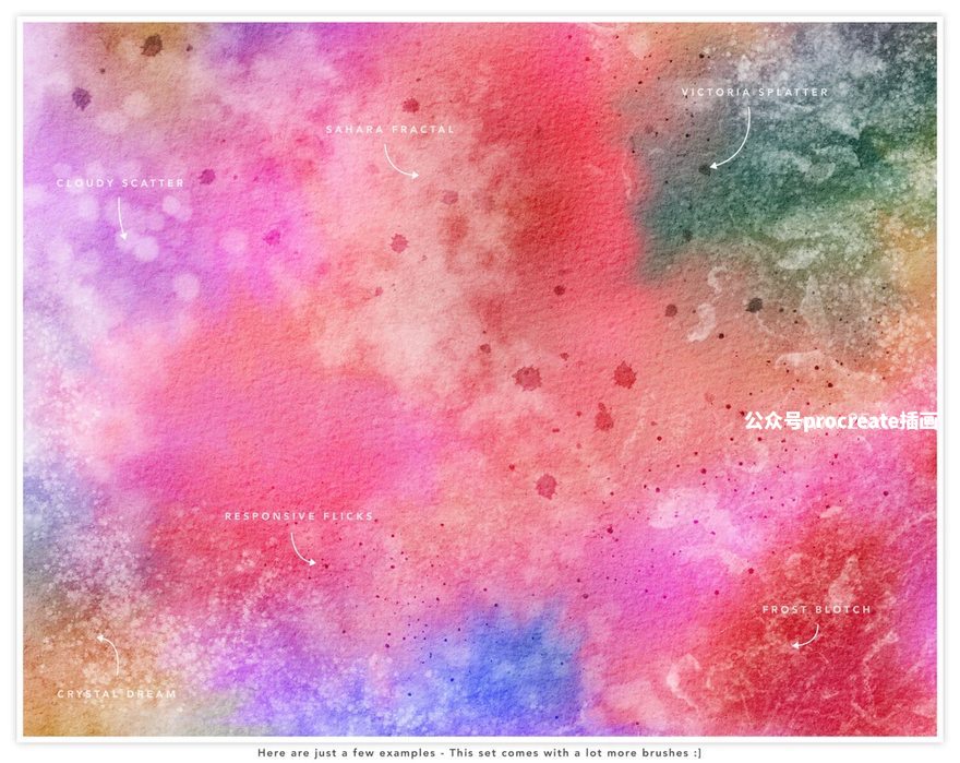 图片[4]-水彩画纹理Procreate笔刷【0901】-procreatechahua