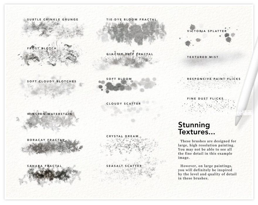 图片[1]-水彩画纹理Procreate笔刷【0901】-procreatechahua