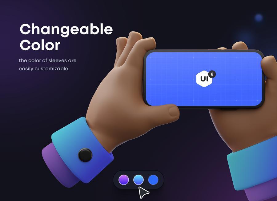 图片[3]-80多个可爱的3d手拿电子设备的样机模型素材【0906】-procreatechahua