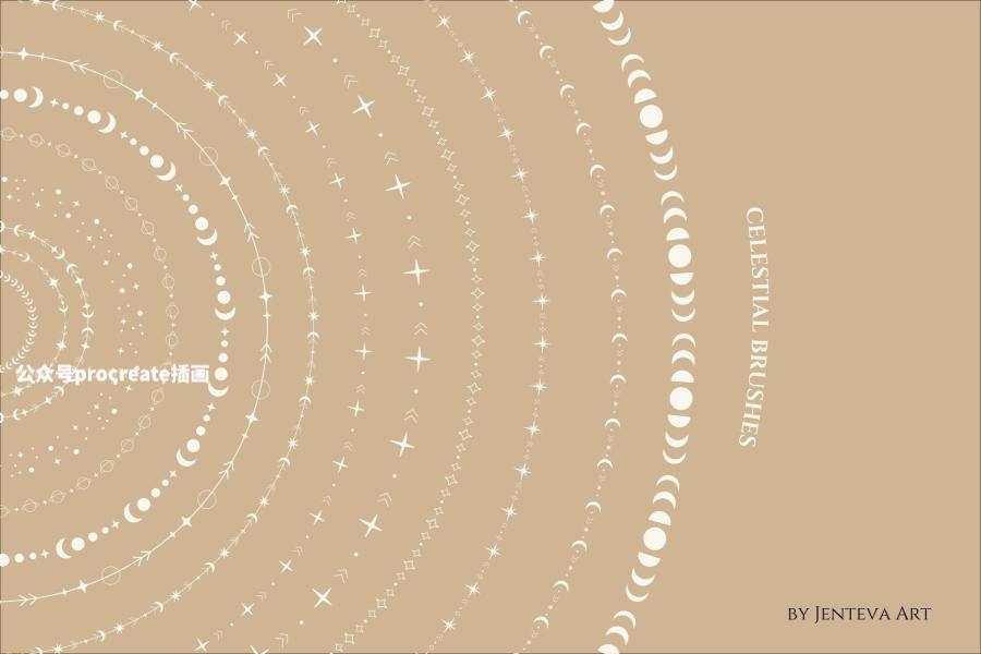 图片[1]-花卉抽象天体边框图案的AI笔刷【0912】-procreatechahua