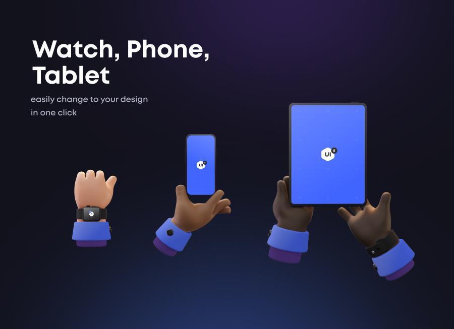 图片[2]-80多个可爱的3d手拿电子设备的样机模型素材【0906】-procreatechahua