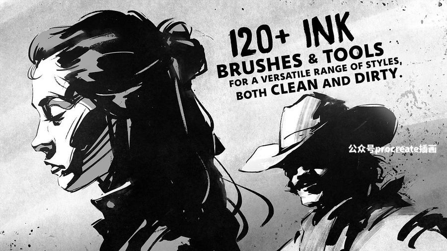 图片[11]-350+款复古粗糙水墨水彩艺术绘画效果PS笔刷【0914】-procreatechahua