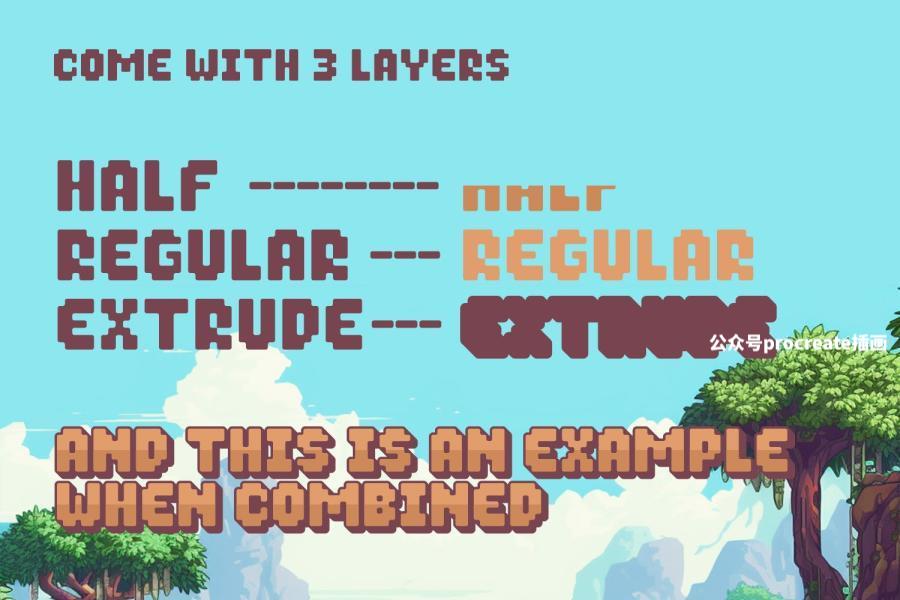 图片[4]-电子游戏复古像素风格的英文装饰字体【0925】-procreatechahua