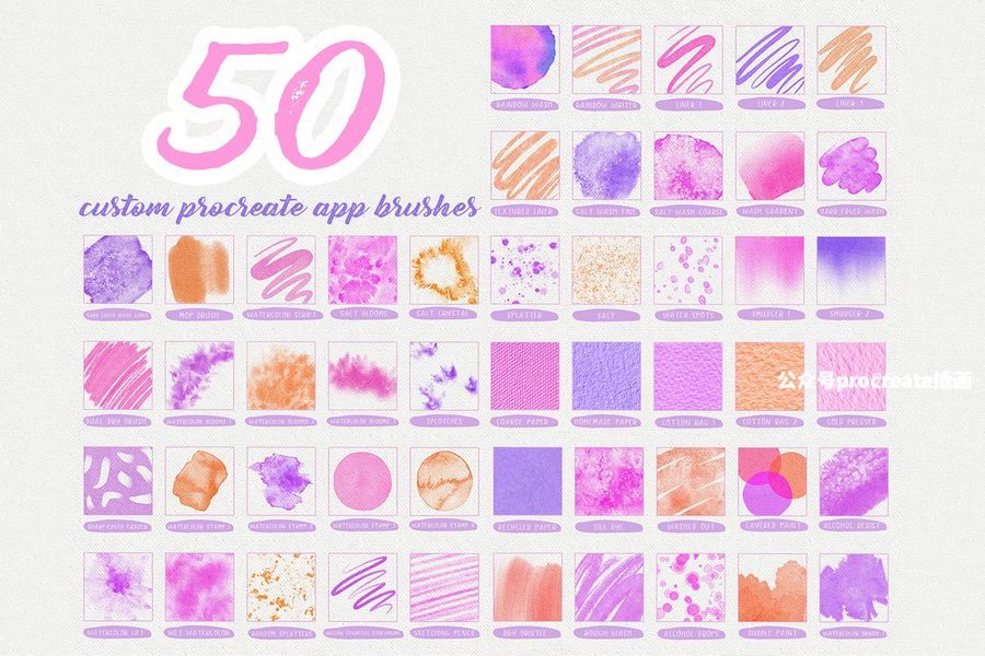 图片[1]-专业的植物花卉水彩画Procreate笔刷【0932】-procreatechahua