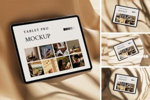 苹果平板电脑iPad Pro屏幕演示设计展示PSD样机【0926】-procreatechahua