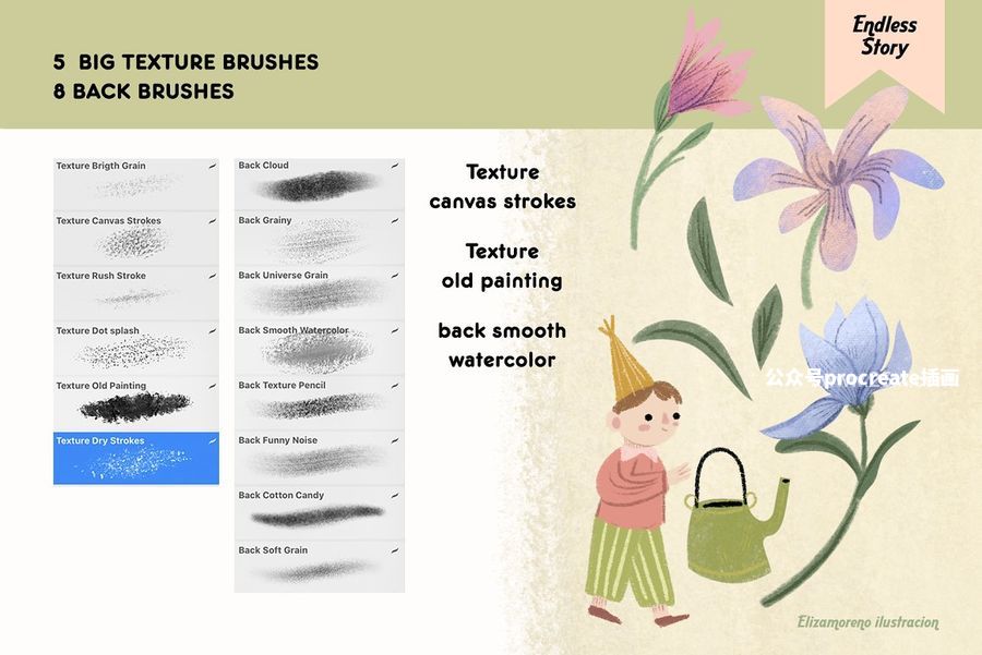 图片[5]-40+款可爱卡通纹理效果的Procreate笔刷【0937】-procreatechahua