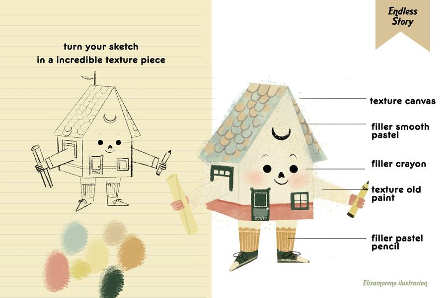 图片[2]-40+款可爱卡通纹理效果的Procreate笔刷【0937】-procreatechahua