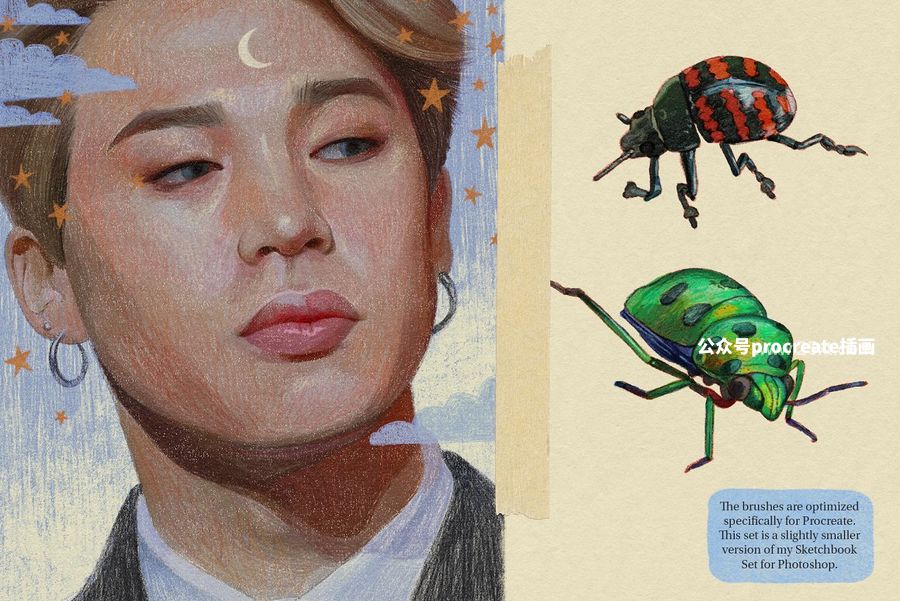图片[4]-素描绘本插画的Procreate笔刷和纹理纸张【0935】-procreatechahua