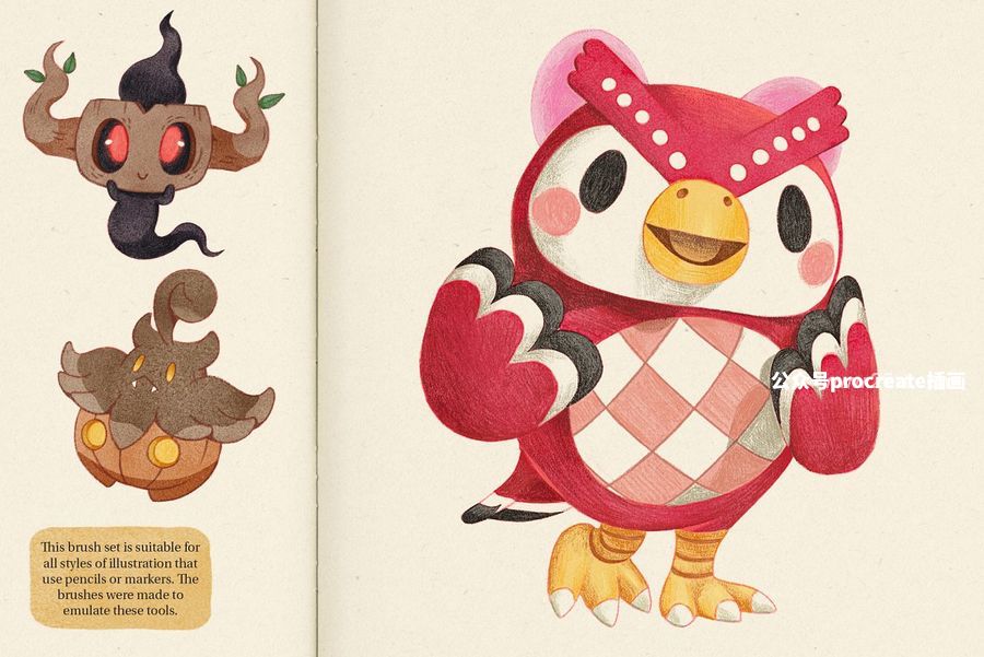 图片[3]-素描绘本插画的Procreate笔刷和纹理纸张【0935】-procreatechahua