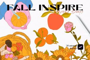 30款秋季主题的Procreate线条图案笔刷【0944】-procreatechahua