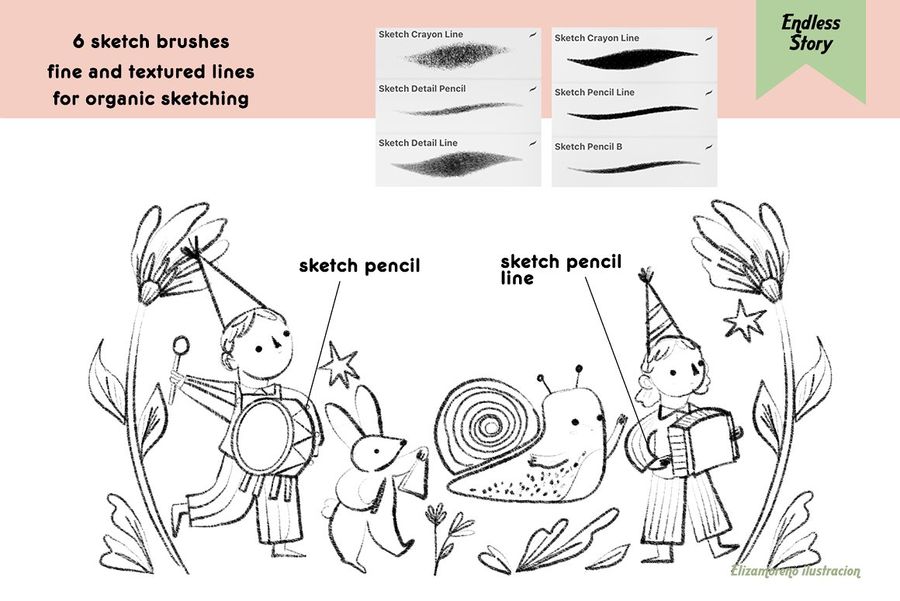 图片[3]-40+款可爱卡通纹理效果的Procreate笔刷【0937】-procreatechahua