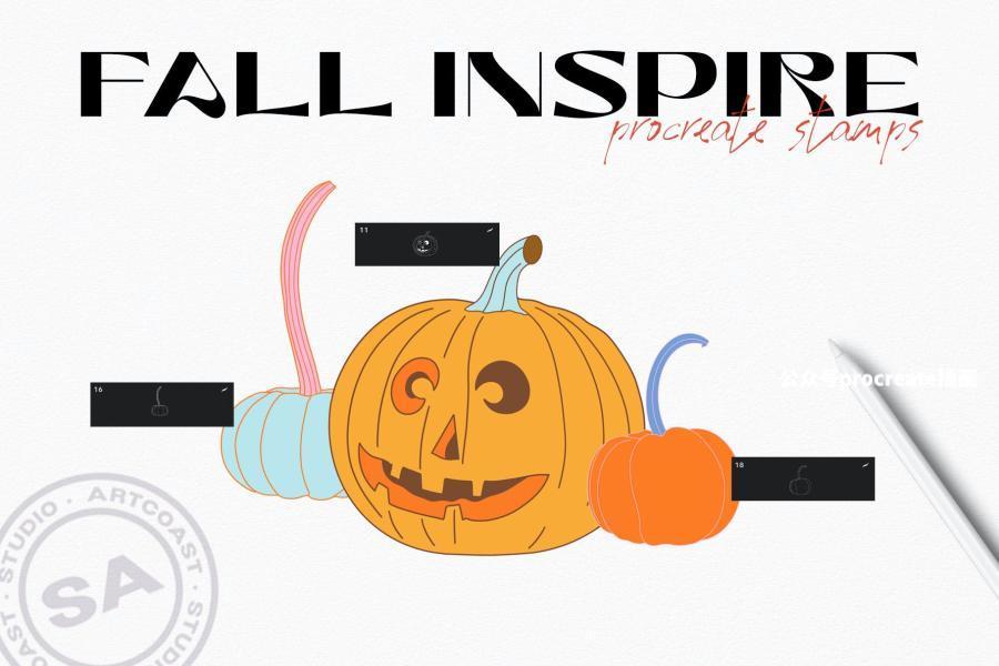 图片[3]-30款秋季主题的Procreate线条图案笔刷【0944】-procreatechahua