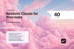 独特逼真云朵图案的Procreate笔刷【0956】-procreatechahua