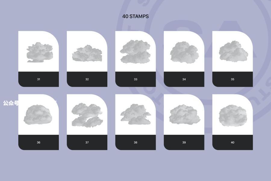 图片[3]-独特逼真云朵图案的Procreate笔刷【0956】-procreatechahua