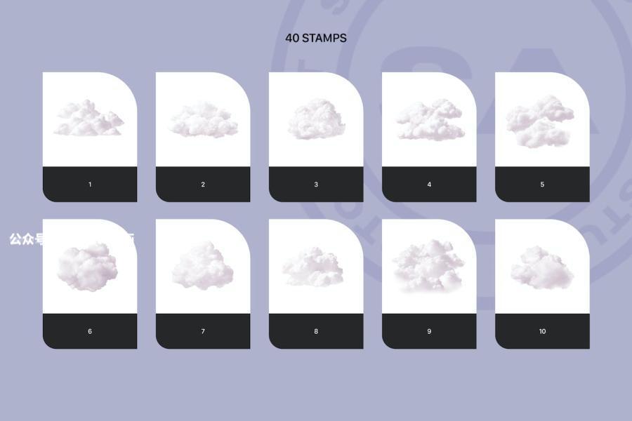 图片[1]-独特逼真云朵图案的Procreate笔刷【0956】-procreatechahua